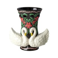 rice Keramik-Vase "Swans" (Bunt)