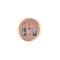 Glasteller "Love Plates - Champagner Flaschen" - M (Rosa) von Gift Company