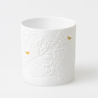 Porzellanlicht "Goldvogel" - 6,5x7 cm (Weiß) von räder Design