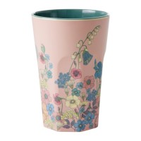 rice Melamin Becher "Flower Collage" - L (Rosa)