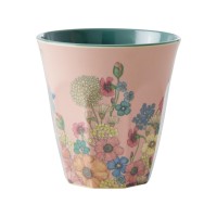 rice Melamin Becher "Flower Collage" - M (Rosa)