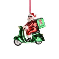 Weihnachtsanhänger "Santa auf Motorroller" (Rot/Grün) von Gift Company