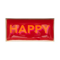 Glasteller "Love Plates - Happy" - L (Rot) von Gift Company