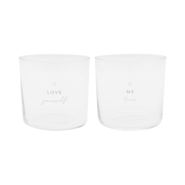 Trinkglas "Selflove" im 2er-Set - 350 ml (Weiß) von Eulenschnitt