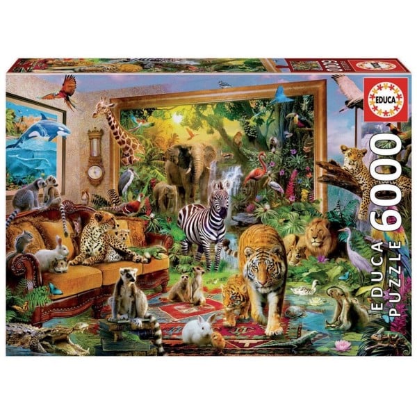 Educa Puzzle "Wilde Tiere im Haus" - 6000 Teile