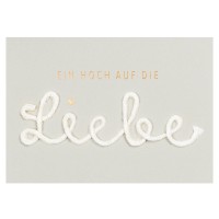 Kordelkarte "Ein Hoch auf die Liebe" (Grau) von räder Design