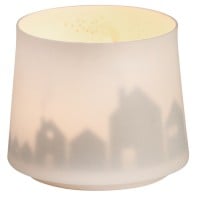 Windlicht "Schattenspiel - Stadt" (Weiß/Gold) von räder Design