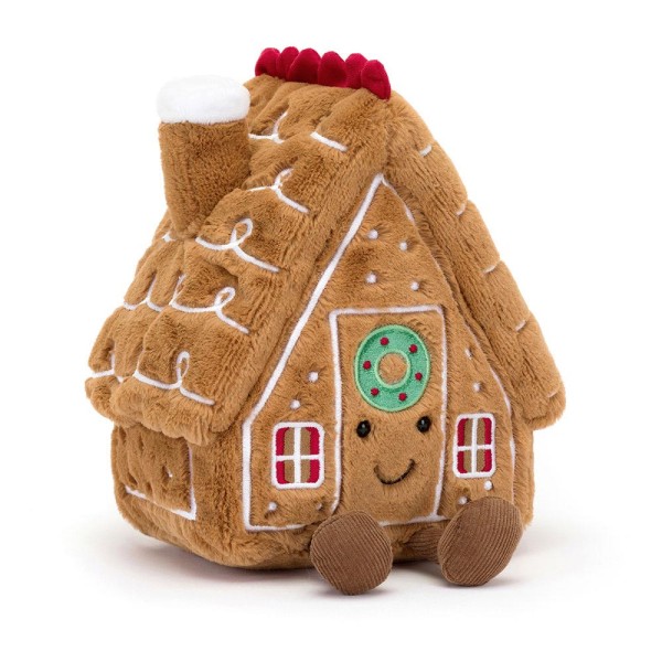 Jellycat Kuscheltier Lebkuchenhaus "Amuseable" - 22 cm (Braun)