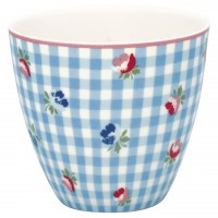 GreenGate Latte Cup "Viola Check" (Pale Blue)