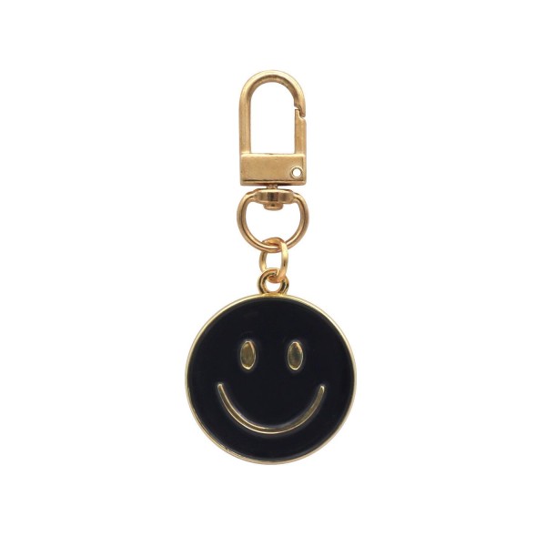 Schlüsselanhänger "Smiley" - 3x6,8 cm (Schwarz) von Eulenschnitt