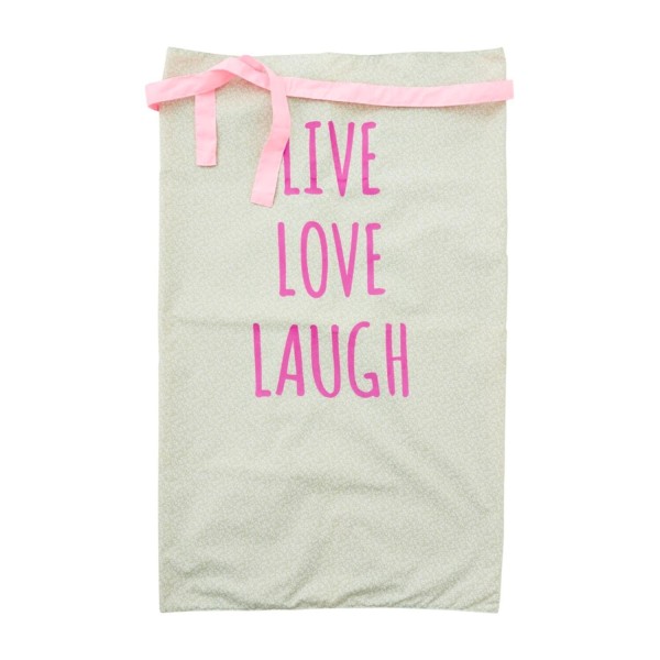 rice Schürze "live love laugh" (Hellgrün/Pink)